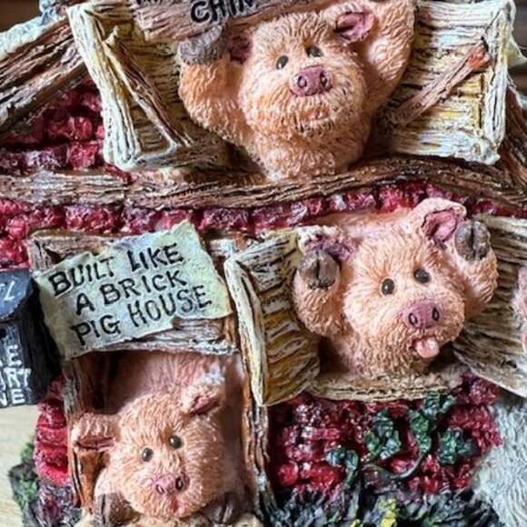 Vintage Boyds Bears Huff P. Wolf with Bacon, Porkchop & Hamlet Classic Bearytale - Picture 3 of 13